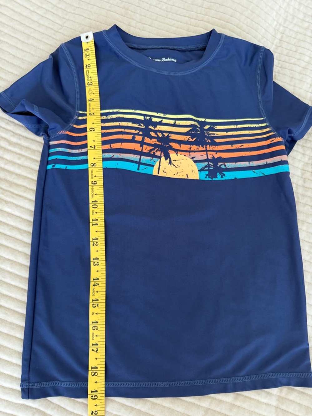 Tommy Bahama  blue rash guard with  Size M (7/8) Boys girls kids swimwear - Picture 5 of 7